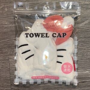 Hello Kitty Hair Towel Cap - White and Pink